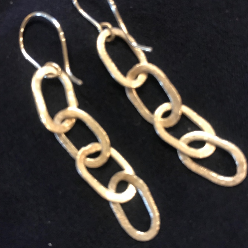 Sterling silver link earrings